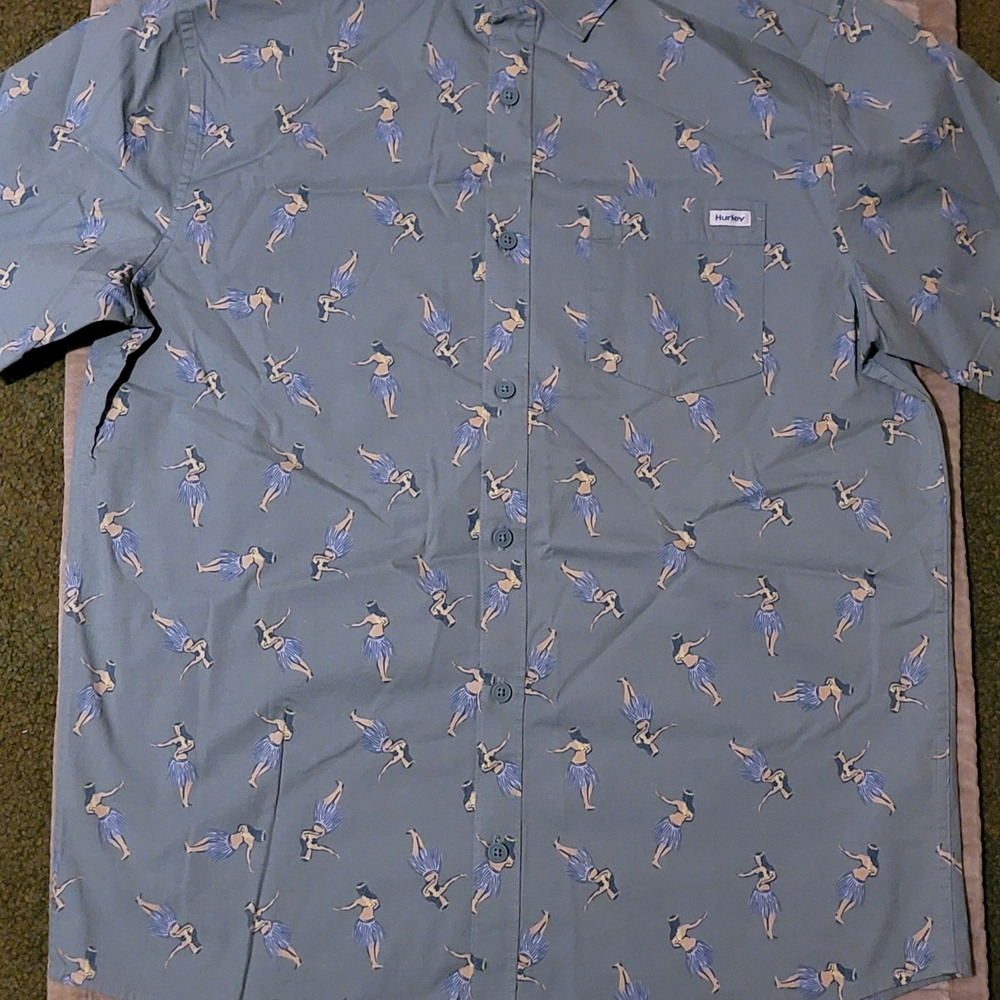 Hurley Men's Blue Surfer Print Shirt